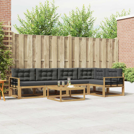 Utomhussoffset 6 pcs Vit och antracit 79 x 79 x 37 cm Polyester