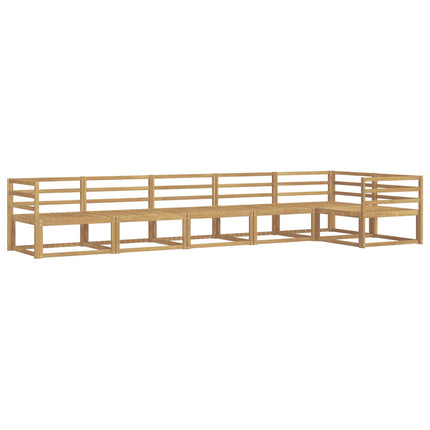 Utomhussoffset 6 pcs Vit 404 x 166,5 x 73 cm Massivt Akaciaträ