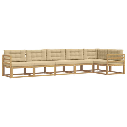 Utomhussoffset 4 st Vit och Beige Polyester