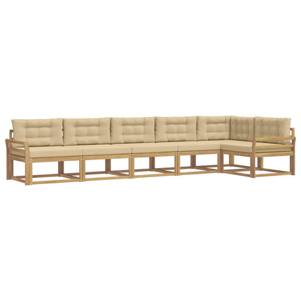 Utomhussoffset 4 st Vit och Beige Polyester