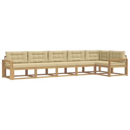 Utomhussoffset 4 st Vit och Beige Polyester