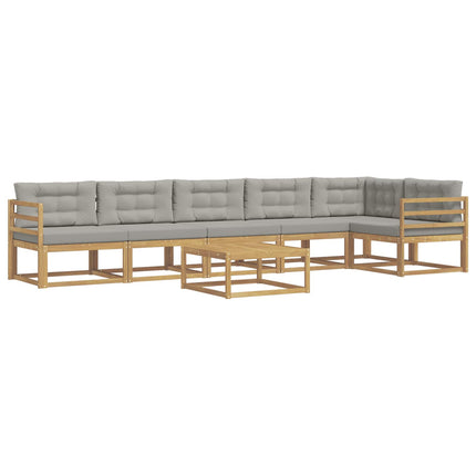 Utomhussoffset 7 pcs Vit och ljusgrå 79 x 79 x 37 cm Polyester