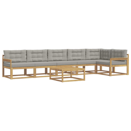 Utomhussoffset 7 pcs Vit och ljusgrå 79 x 79 x 37 cm Polyester