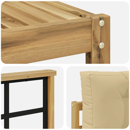 Utomhussoffset 7 pcs Vit och Beige 79 x 79 x 37 cm Polyester