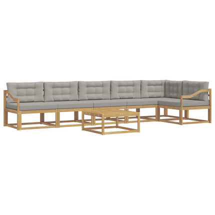 Utomhussoffset 7 pcs Vit och ljusgrå 79 x 79 x 37 cm Polyester