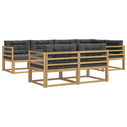 Utomhussoffset med kudde 6 pcs Vit och antracit Polyester