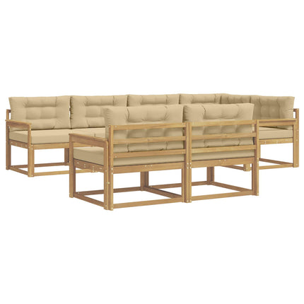 Utomhussoffset 6 st Vit och Beige Polyester