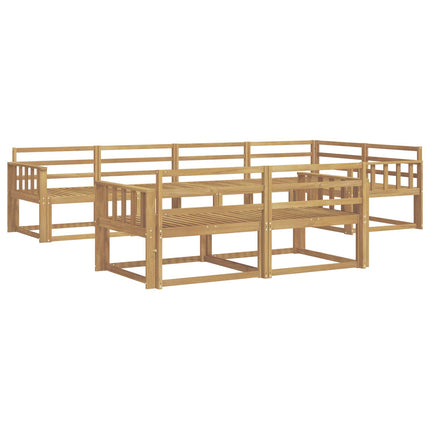Utomhussoffset 8 pcs Vit 327 x 168,5 x 73 cm Massivt Akaciaträ
