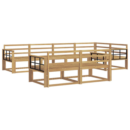 Utomhussoffset 8 pcs Vit 327 x 168,5 x 73 cm Massivt Akaciaträ
