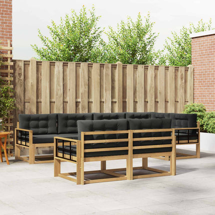Utomhussoffset med kudde 6 pcs Vit och antracit Polyester