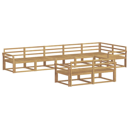 Utomhussoffset 8 pcs Vit 408 x 172,5 x 73 cm Massivt Akaciaträ
