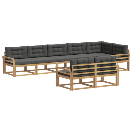 Utomhussoffset med kudde 6 pcs Vit och antracit Polyester