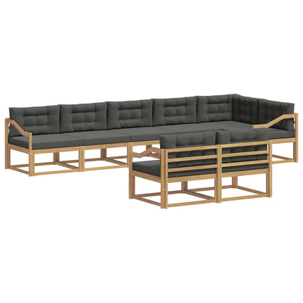 Utomhussoffset med kudde 6 pcs Vit och antracit Polyester
