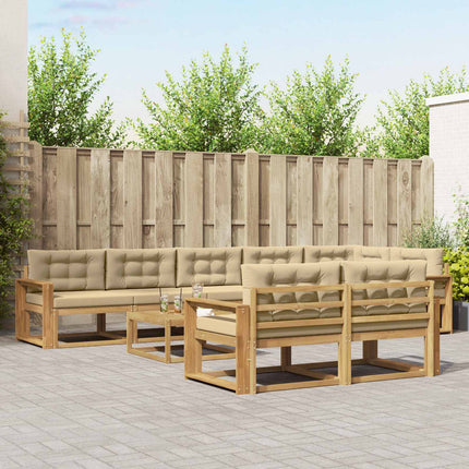 Utomhussoffset 9 pcs Vit och Beige 79 x 79 x 37 cm Polyester