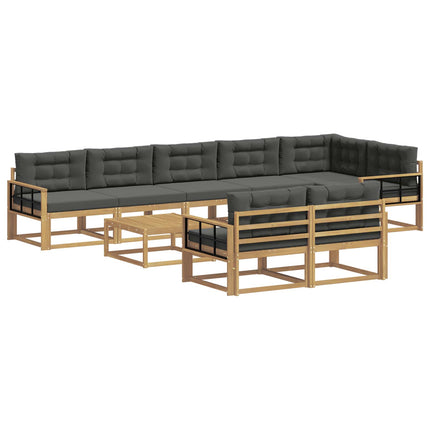 Utomhussoffset 9 pcs Vit och antracit 79 x 79 x 37 cm Polyester