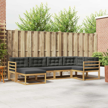 Utomhussoffset med kudde 5 pcs Vit och antracit Polyester