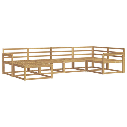 Utomhussoffset 6 pcs Vit 327 x 168,5 x 73 cm Massivt Akaciaträ