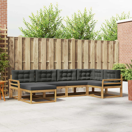 Utomhussoffset med kudde 5 pcs Vit och antracit Polyester