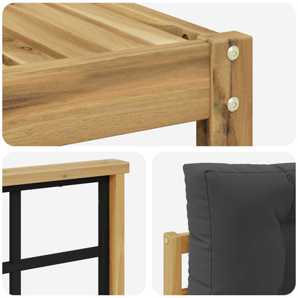 Utomhussoffset med kudde 5 pcs Vit och antracit Polyester