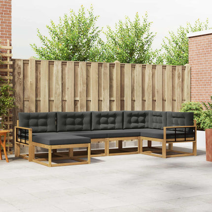 Utomhussoffset med kudde 5 pcs Vit och antracit Polyester