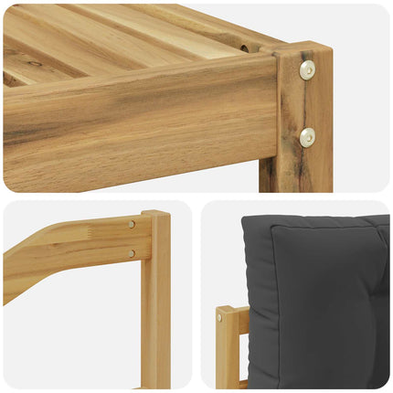 Utomhussoffset med kudde 5 pcs Vit och antracit Polyester