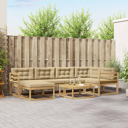 Utomhussoffset 7 pcs Vit och Beige