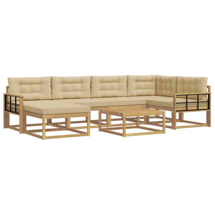 Utomhussoffset 7 pcs Vit och Beige