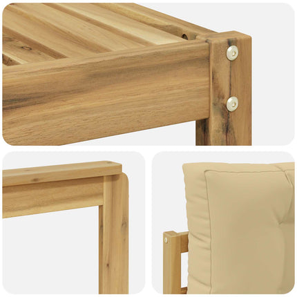 Utomhussoffset med kudde 7 pcs Vit och Beige