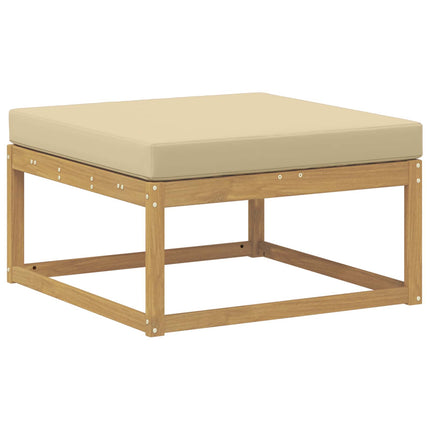 Utomhussoffset med kudde 7 pcs Vit och Beige