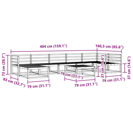 Utomhussoffset 8 pcs Vit Massivt Akaciaträ