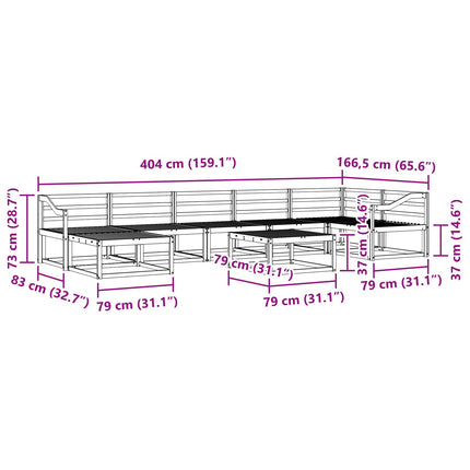 Utomhussoffset 8 pcs Vit Massivt Akaciaträ