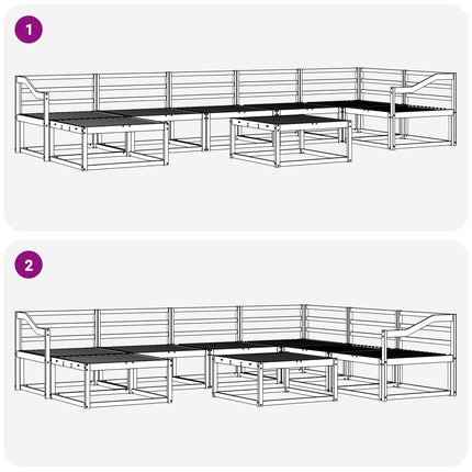 Utomhussoffset 8 pcs Vit Massivt Akaciaträ