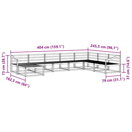 Utomhussoffset 8 pcs Vit Massivt Akaciaträ