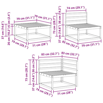 Utomhussoffset 8 pcs Vit Massivt Akaciaträ