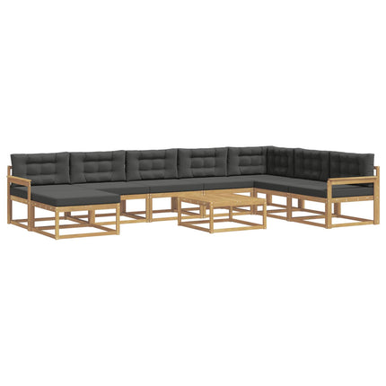 Utomhussoffset 9 pcs Vit och antracit