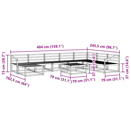 Utomhussoffset 9 pcs Vit Massivt Akaciaträ