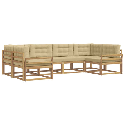 Utomhussoffset 6 st Vit och Beige
