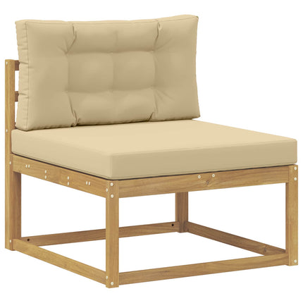 Utomhussoffset med kudde 6 pcs Vit och Beige