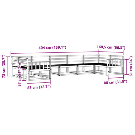 Utomhussoffset 7 pcs Vit Massivt Akaciaträ