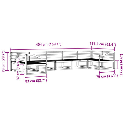 Utomhussoffset 7 pcs Vit Massivt Akaciaträ
