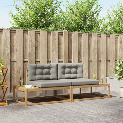 Utomhussoffset med kudde Vit 230,5 x 83 x 73 cm Polyester