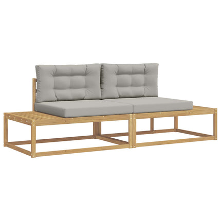 Utomhussoffset med kudde Vit 230,5 x 83 x 73 cm Polyester