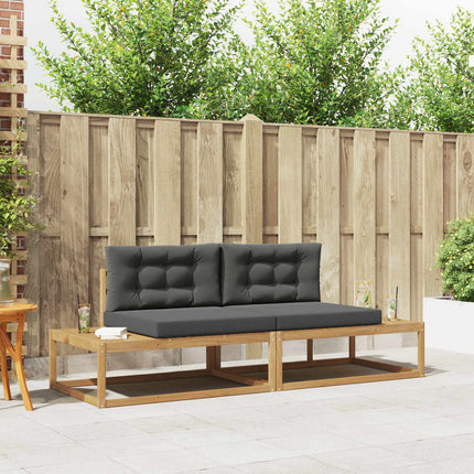 Utomhussoffset med kudde Vit 230,5 x 83 x 73 cm Polyester