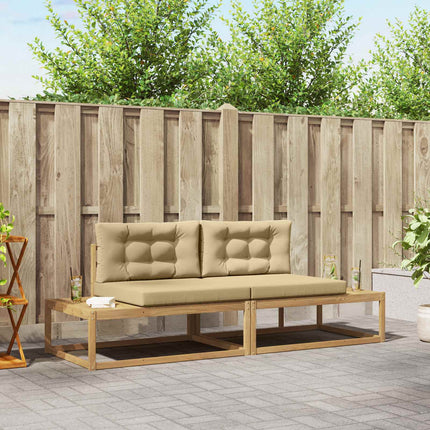Utomhussoffset med kudde Vit 230,5 x 83 x 73 cm Polyester