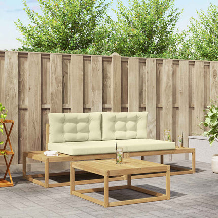 Utomhussoffset med kudde Vit 79 x 79 x 37 cm Polyester