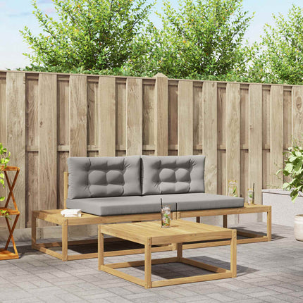 Utomhussoffset med kudde Vit 79 x 79 x 37 cm Polyester
