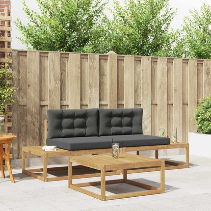 Utomhussoffset med kudde Vit 79 x 79 x 37 cm Polyester