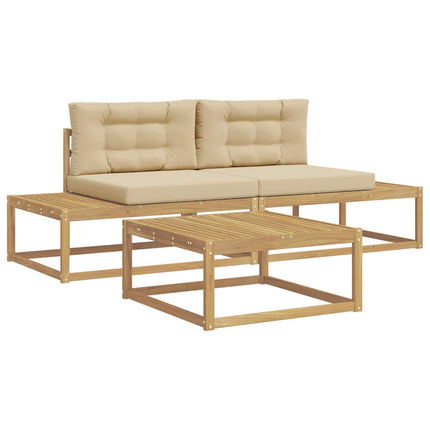 Utomhussoffset med kudde Vit 79 x 79 x 37 cm Polyester