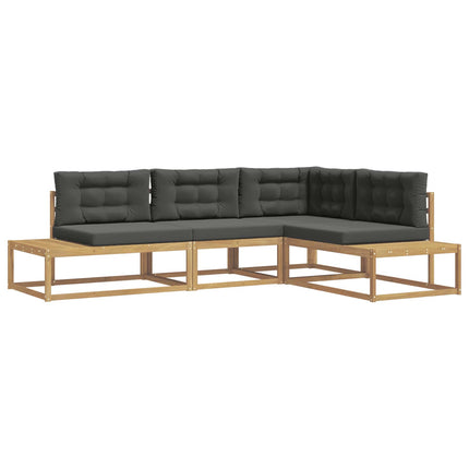 Utomhussoffset med kudde Vit 277,5 x 198,5 x 73 cm Polyester
