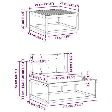 Utomhussoffset med kudde Vit 277,5 x 198,5 x 73 cm Polyester